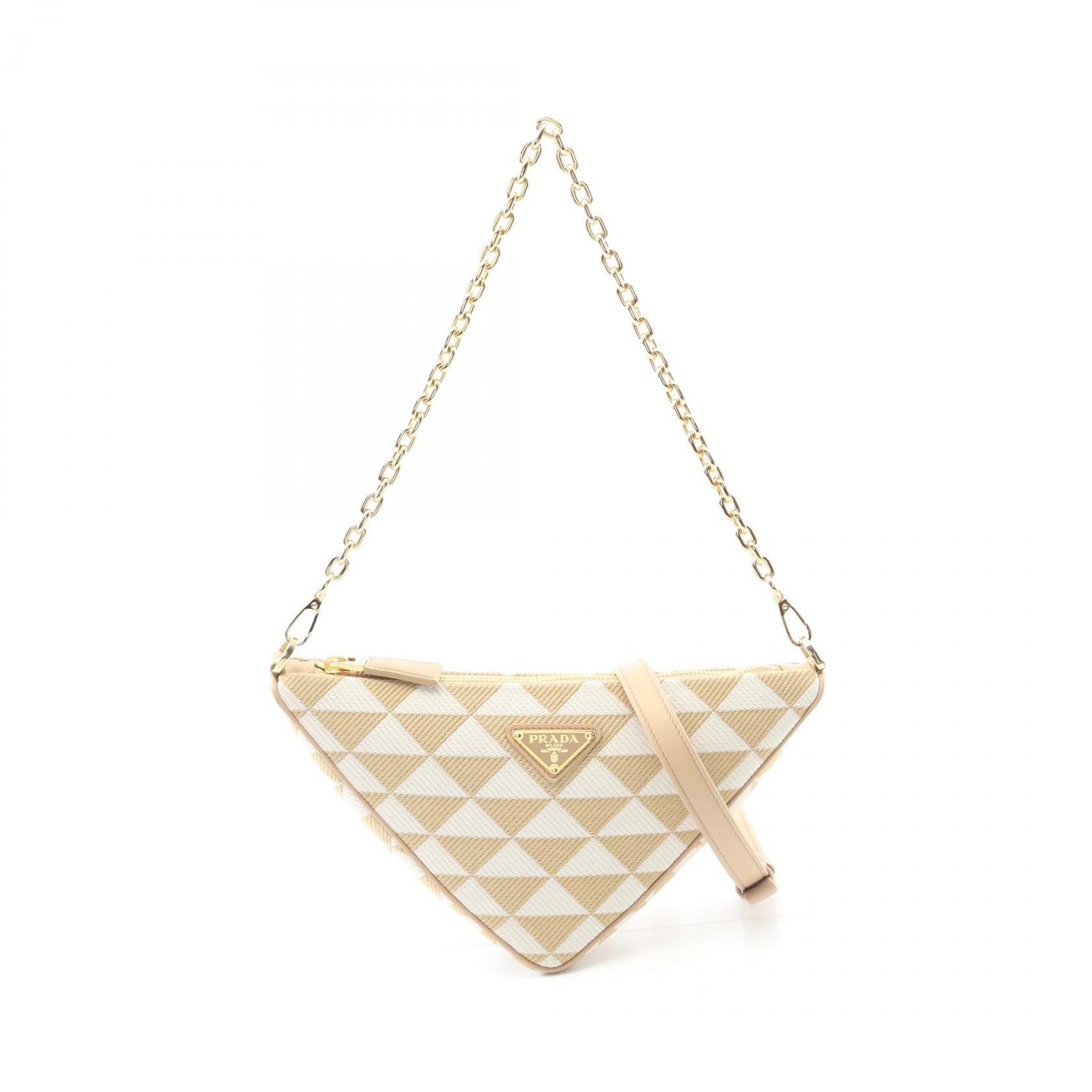 Prada TRIANGOLO Jacquard Canvas Shoulder Bag