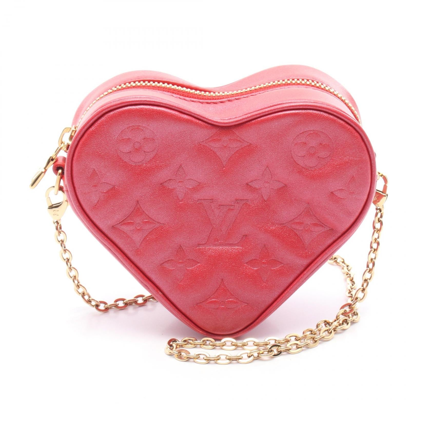 Louis Vuitton Heart on Chain Leather Shoulder Bag