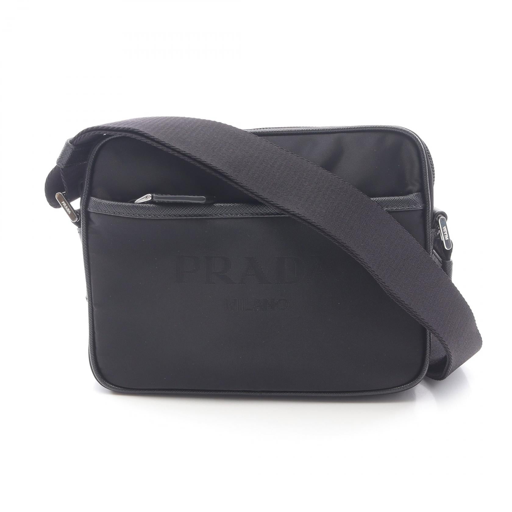 Prada TESSUTO+SAFFIANO Nylon Saffiano Leather Shoulder Bag