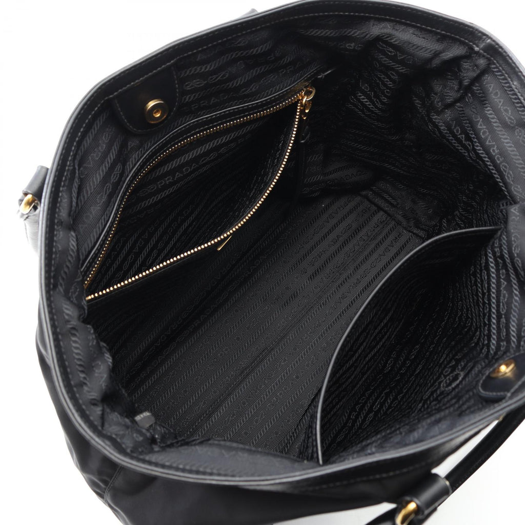 Prada 1BG159 Nylon Leather Tote Bag