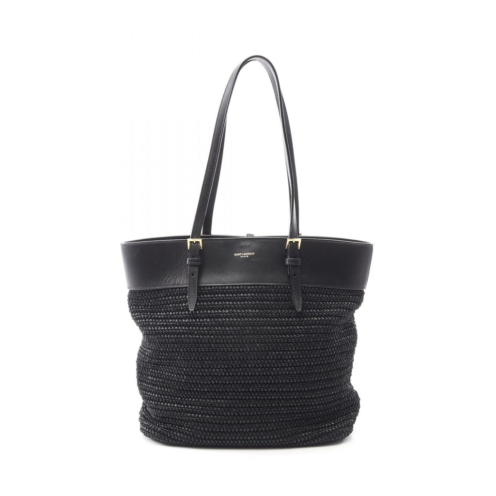 Saint Laurent Paris East West Tote Bag Leather Straw Tote Bag