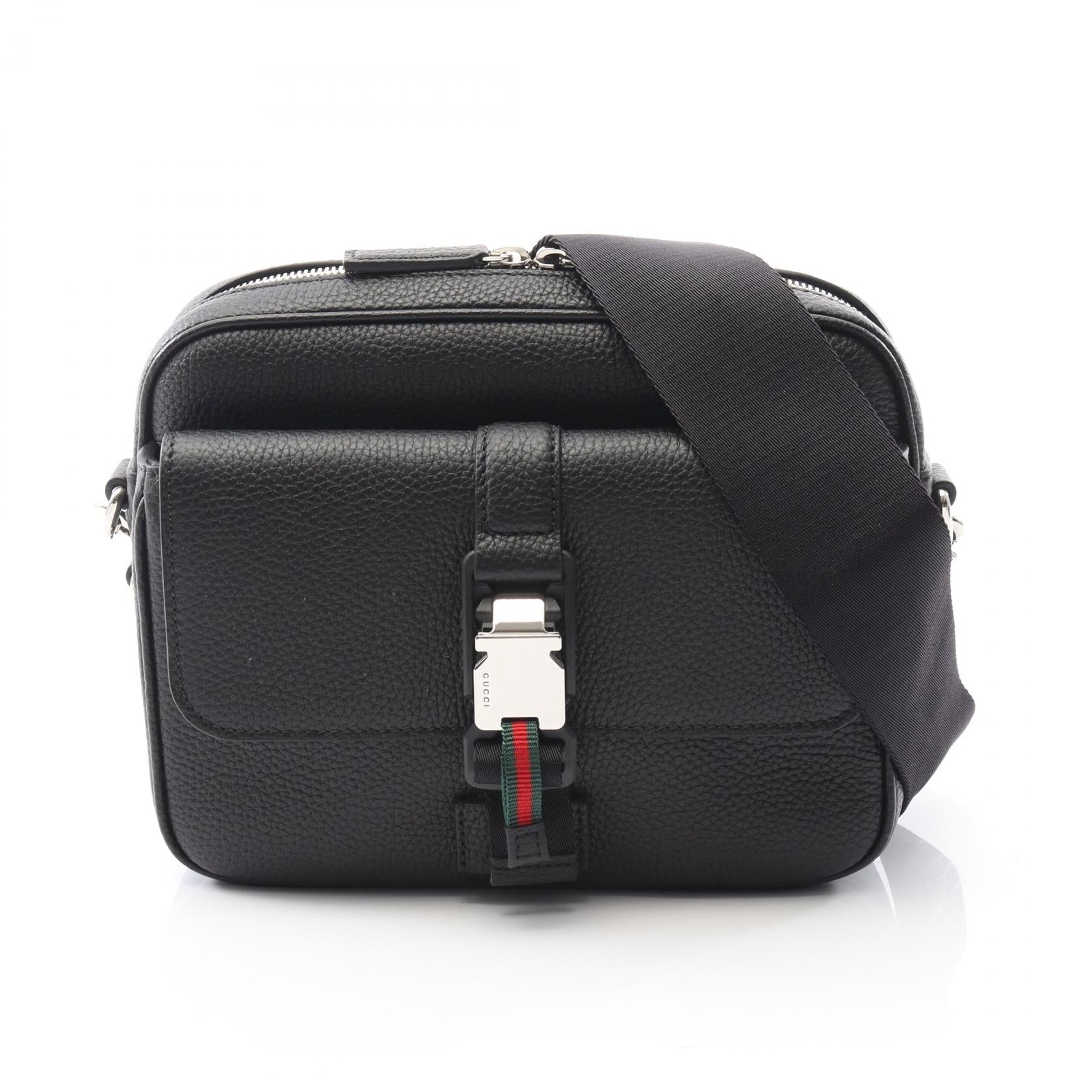 Gucci Web Stripe Leather Shoulder Bag