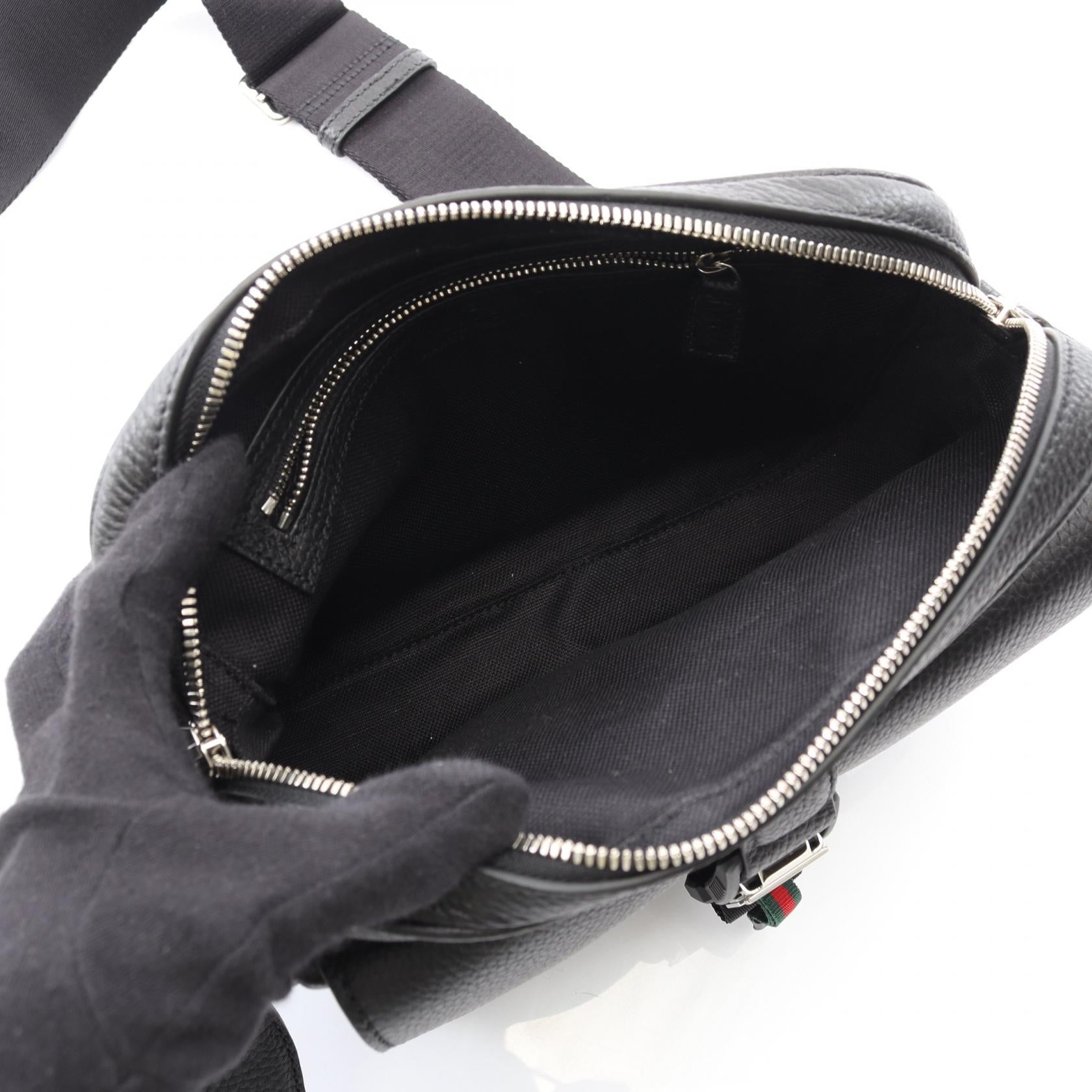 Gucci Web Stripe Leather Shoulder Bag
