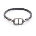 Dior CD Icon Leather Stainless Steel Bracelet