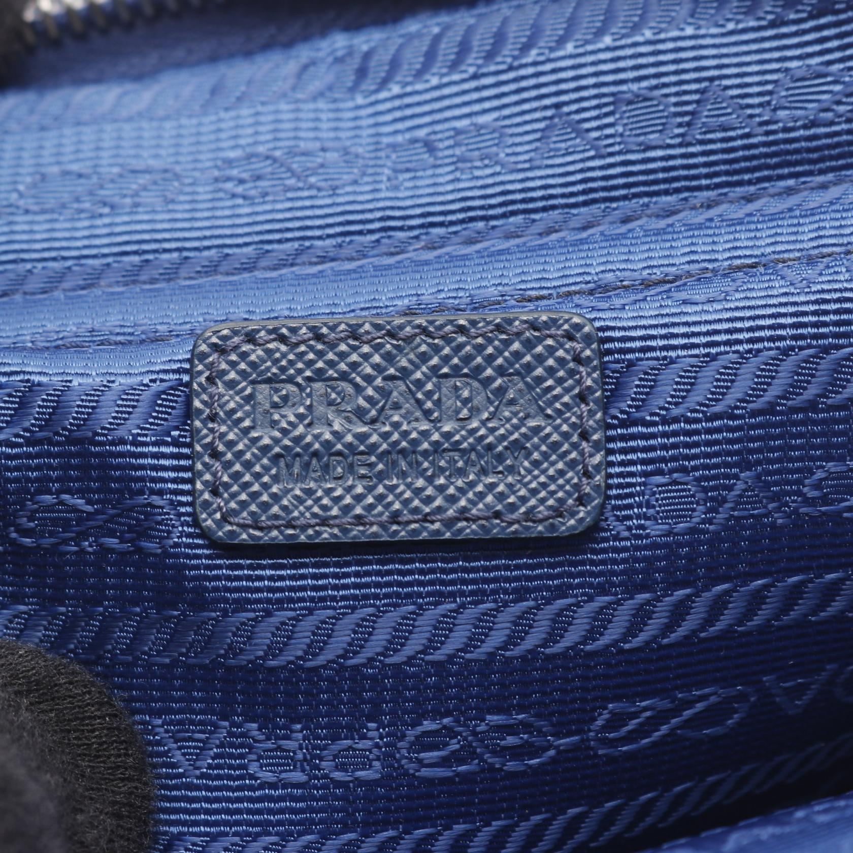 Prada TESSUTO Nylon Saffiano Leather Shoulder Bag