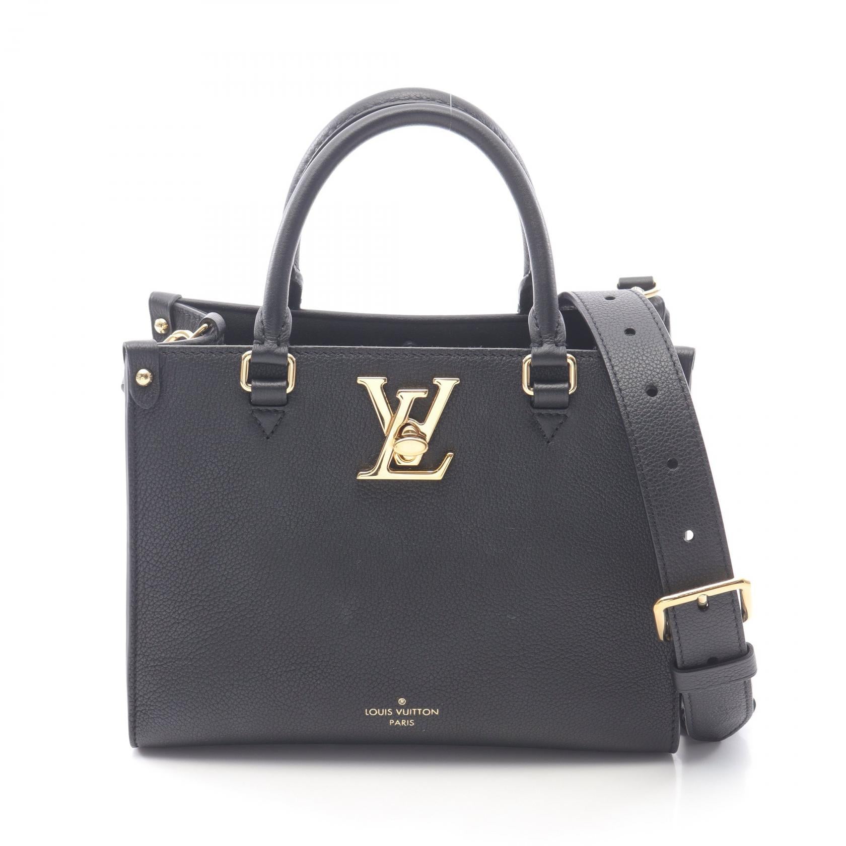 Louis Vuitton Lock & Go Grained Calf Leather Shoulder Bag