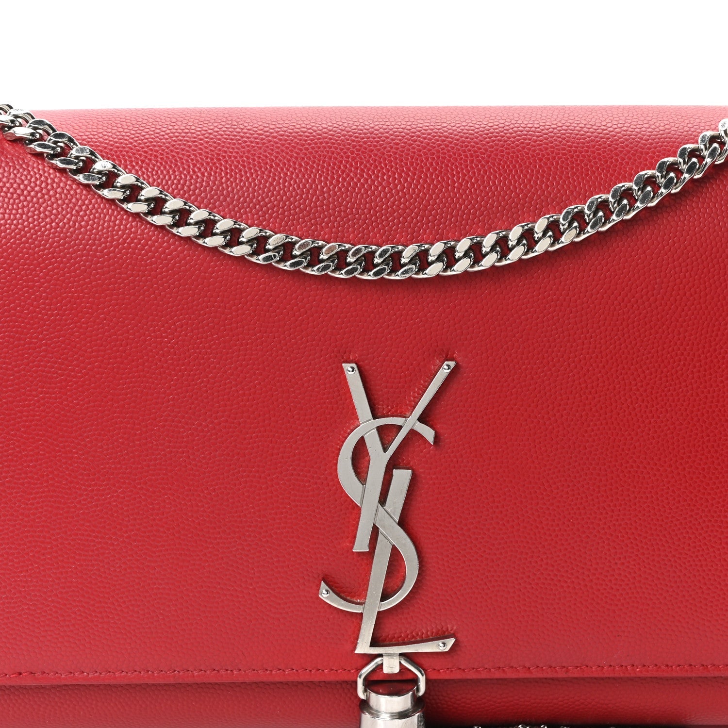 Grain De Poudre Medium Classic Monogram Kate Tassel Satchel Rouge Eros