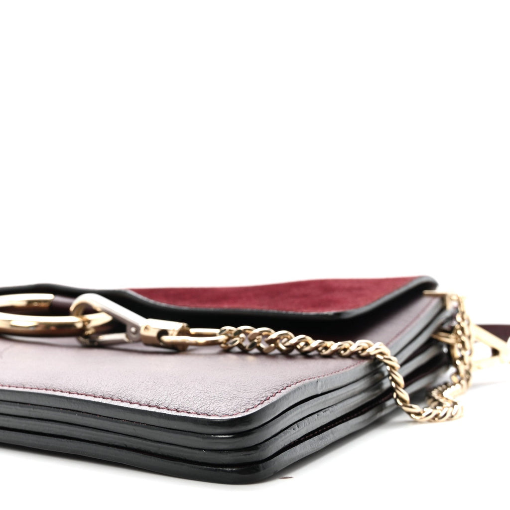 Calfskin Suede Medium Faye Shoulder Bag Dark Purple