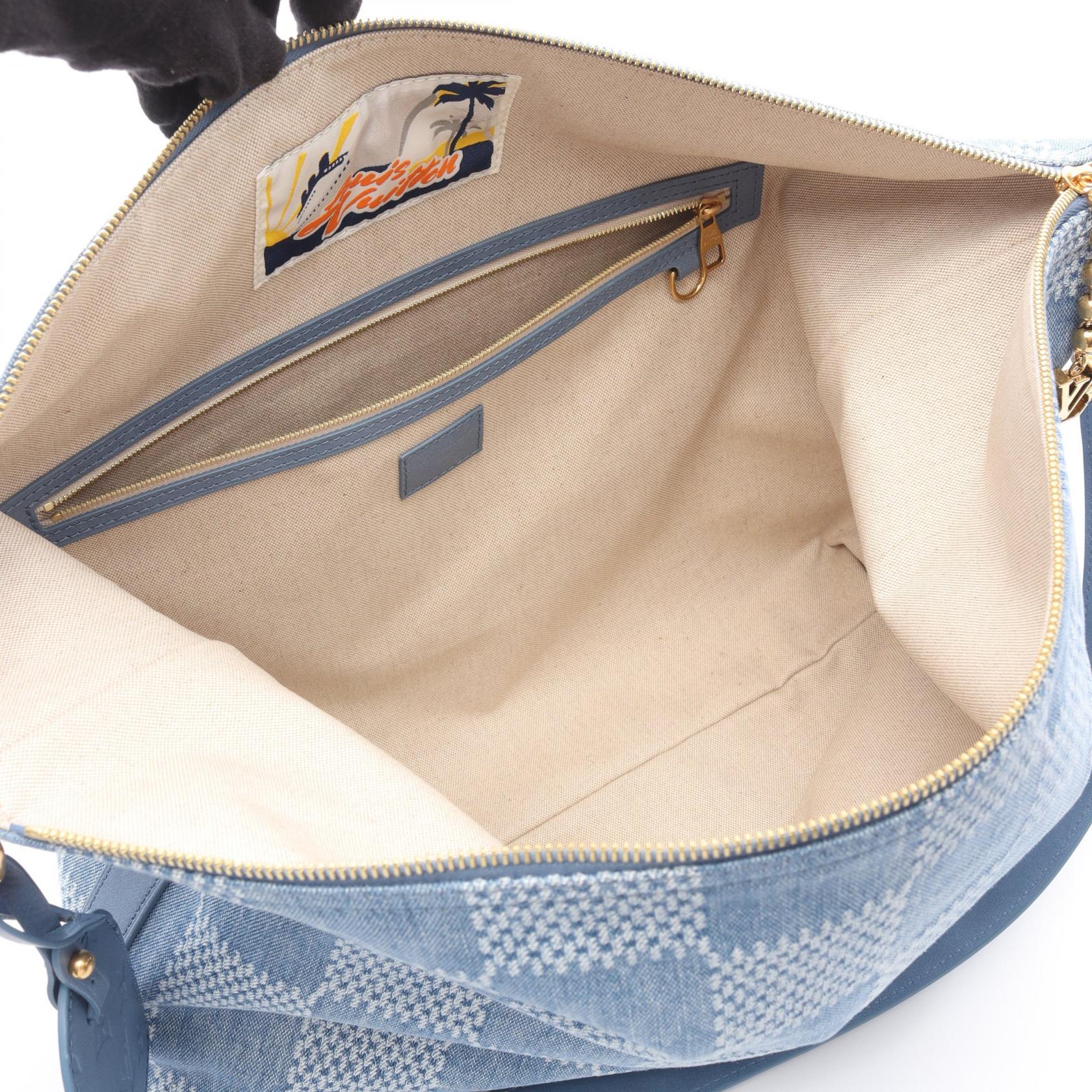 Louis Vuitton Vagabond Denim Leather Shoulder Bag