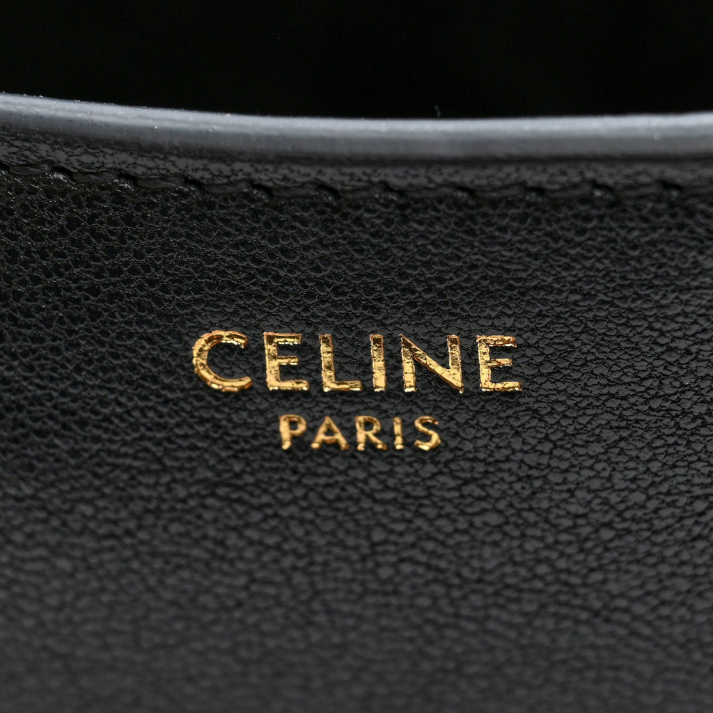 Shiny Lambskin Soft Triomphe Little Half Moon Bag Black