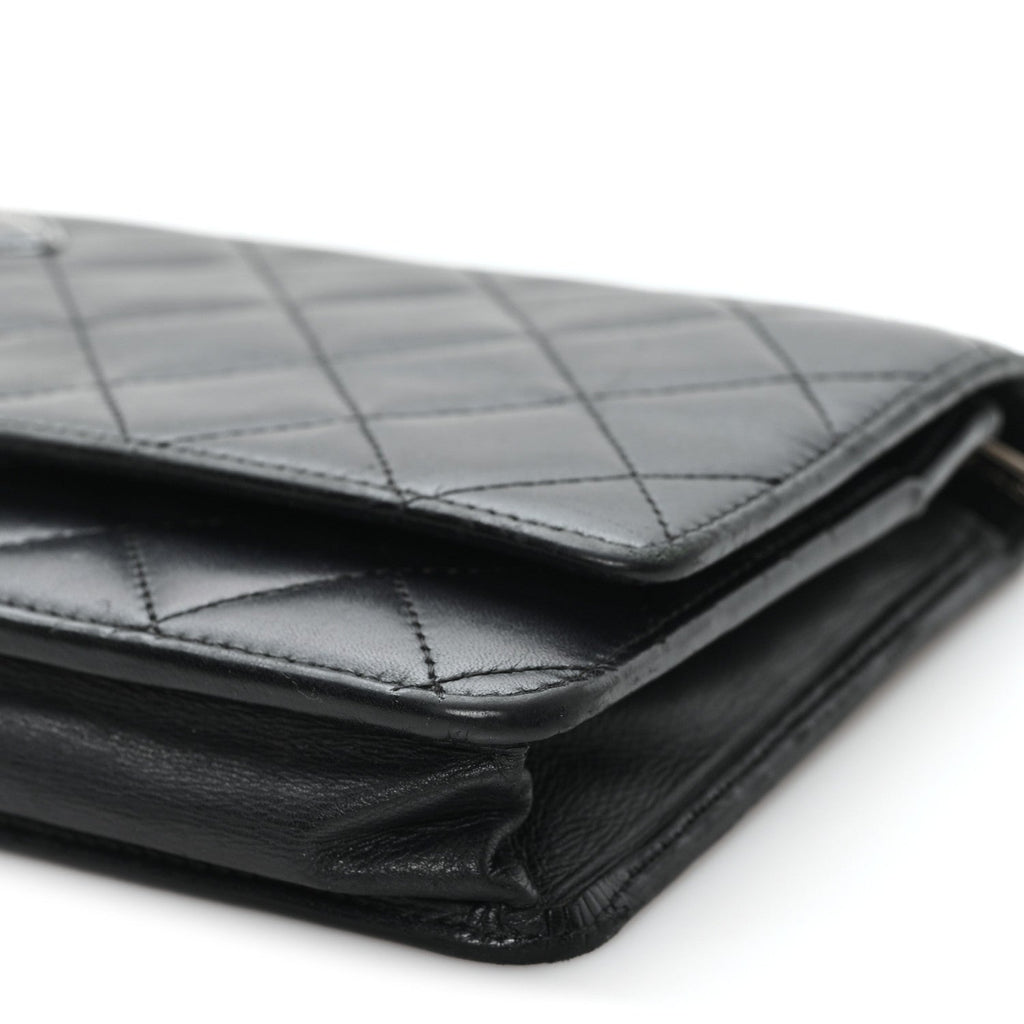 Calfskin Quilted Cambon Wallet on Chain WOC Black