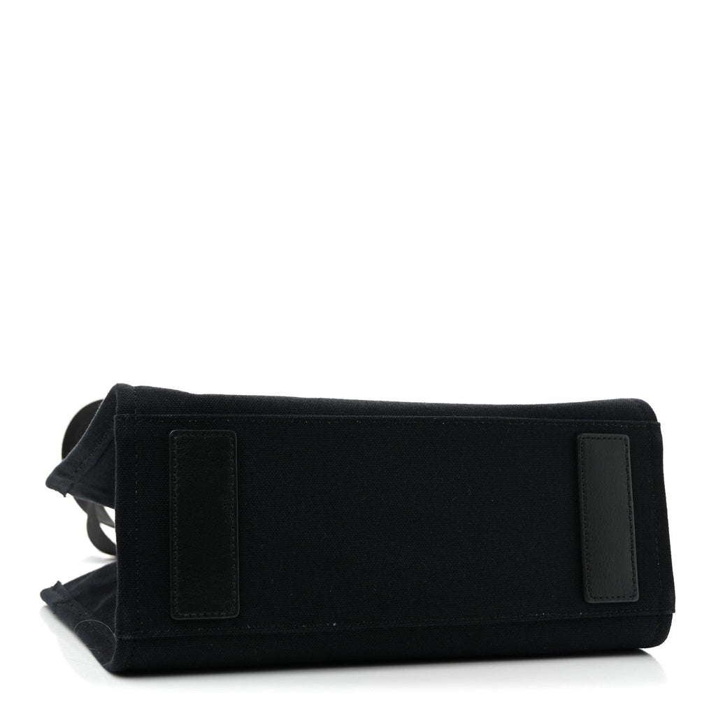 Canvas Studded Small Logo Tote Bag Black