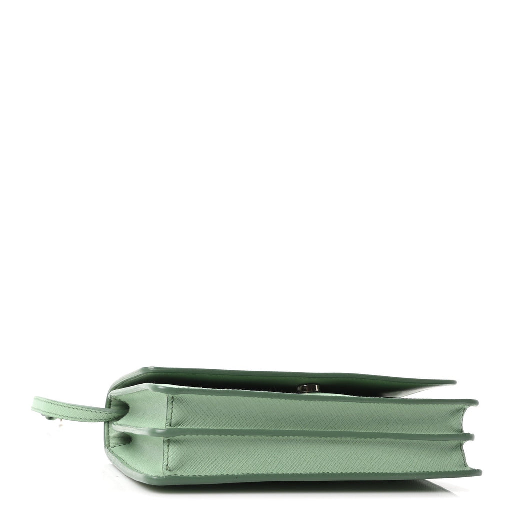 Saffiano Lux Metal Flap Wallet Acquamarina