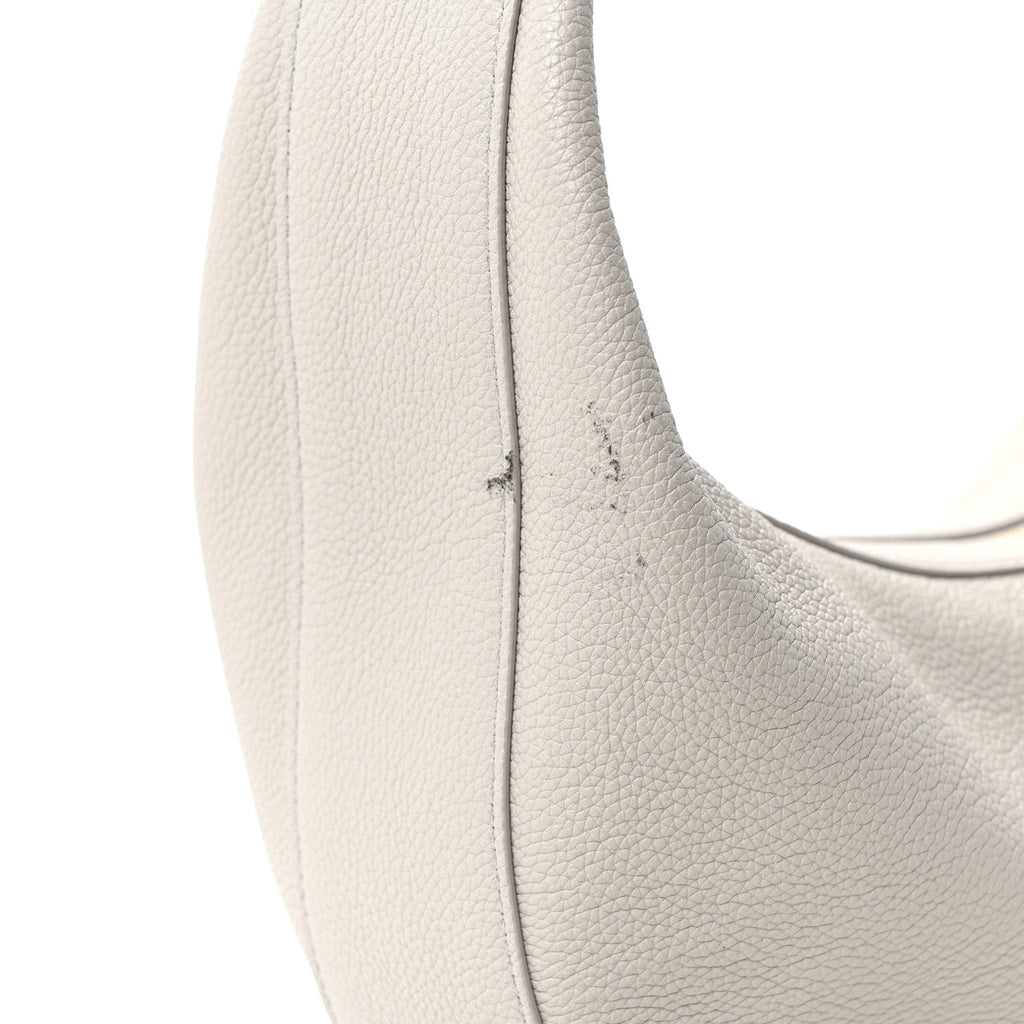 Pebbled Calfskin Augustina Small Crossbody Light Grey