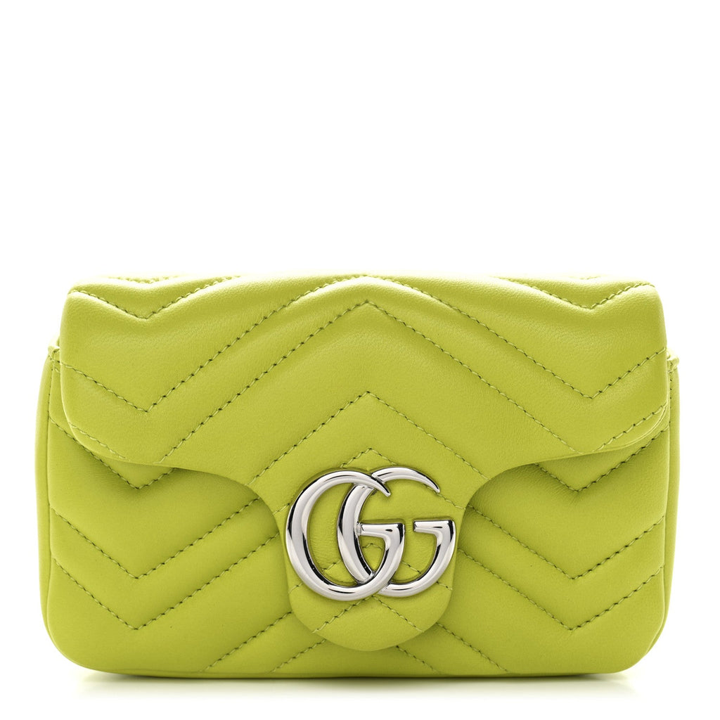 Lambskin Matelasse Mini GG Marmont Shoulder Bag Firefly