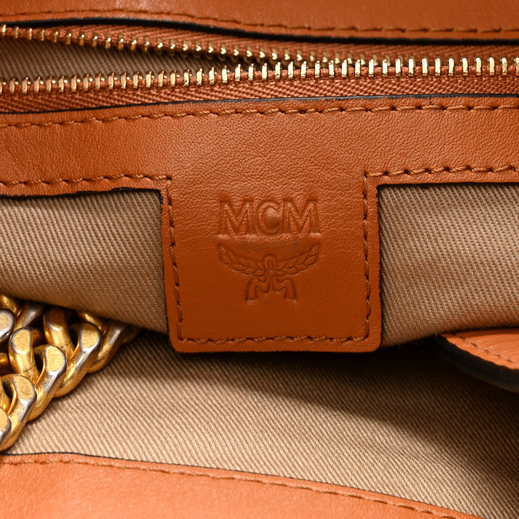 Visetos Small Soft Berlin Drawstring Bucket Bag Cognac