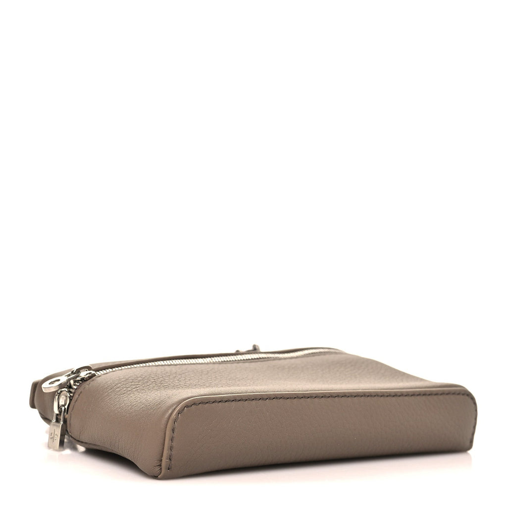 Grained Calfskin Extra Pocket Mini Pouch Warm Mastic