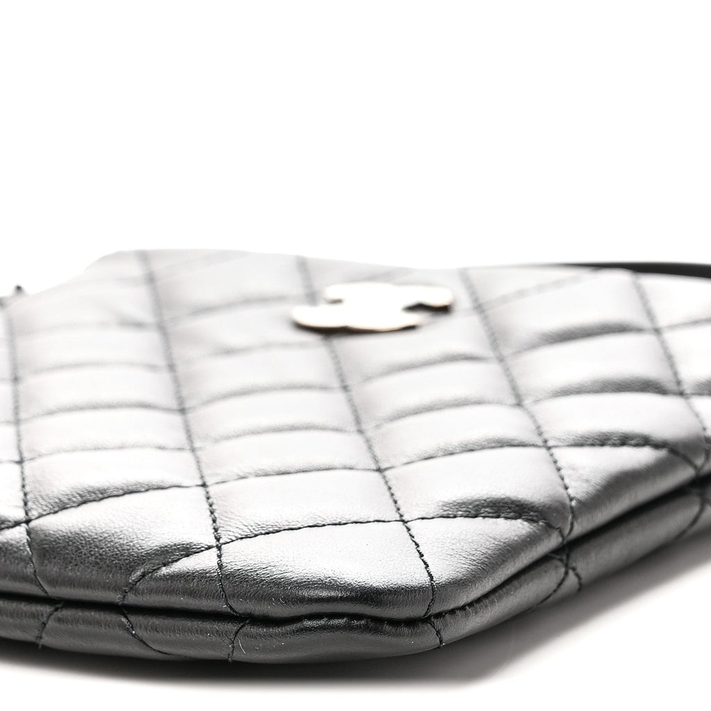 Lambskin Quilted Uniform Crossbody Bag Black