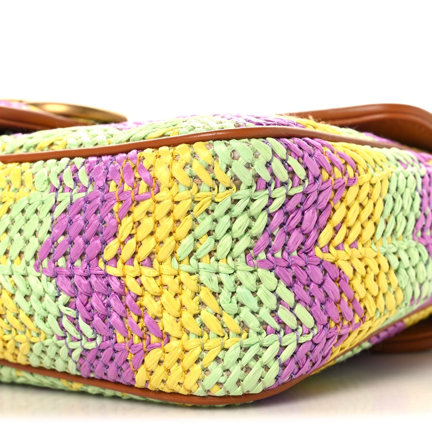 Calfskin Raffia Woven Small GG Marmont Shoulder Bag Multicolor