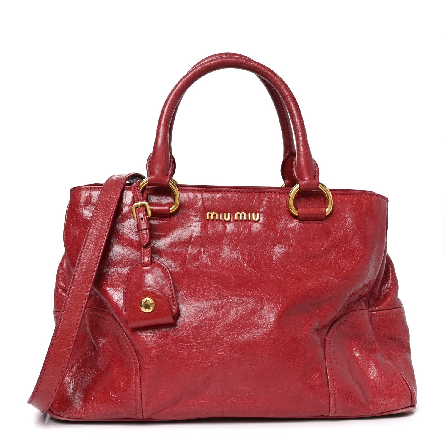 Vitello Shine Top Handle Satchel Pink