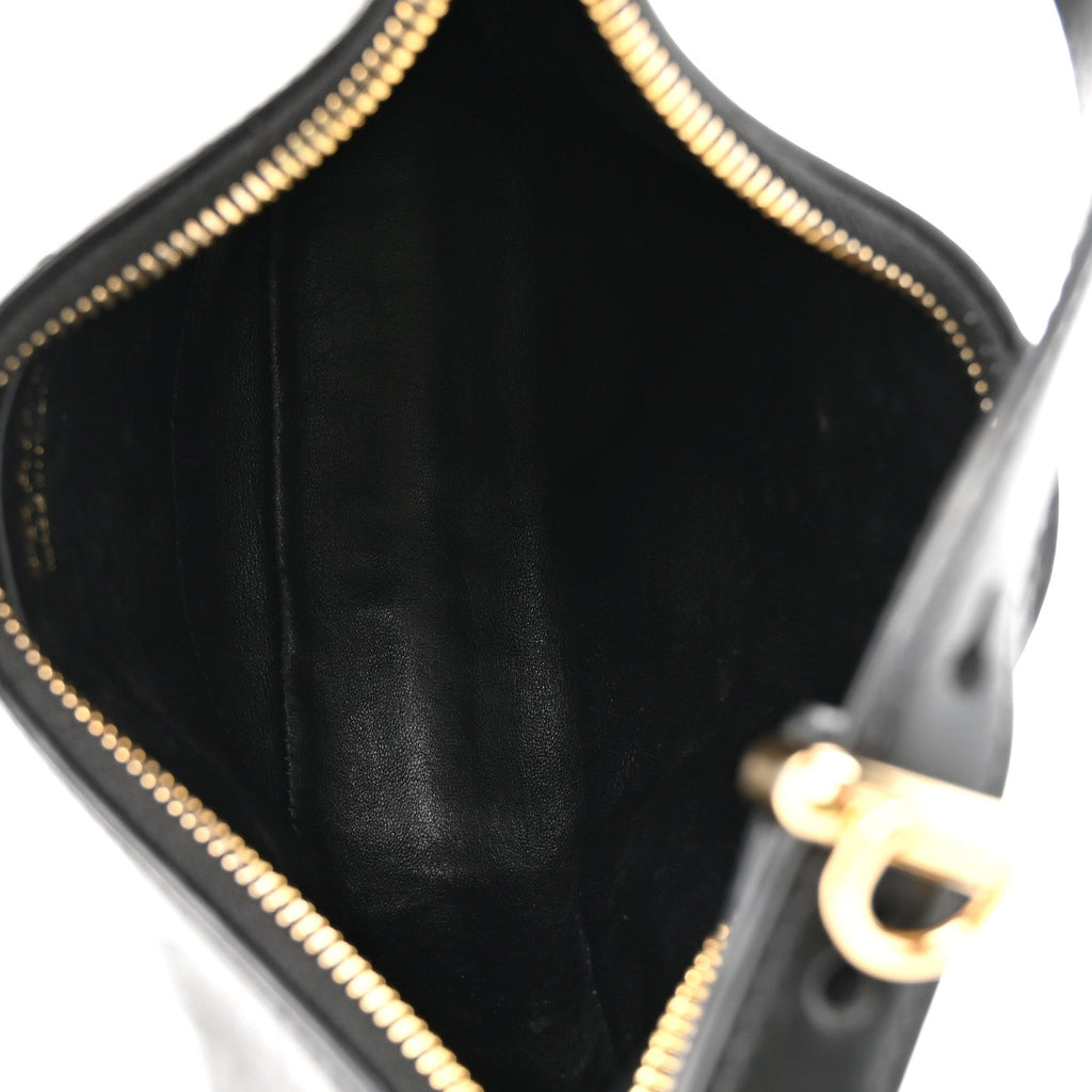 Soft Calfskin Arque Shoulder Bag Black