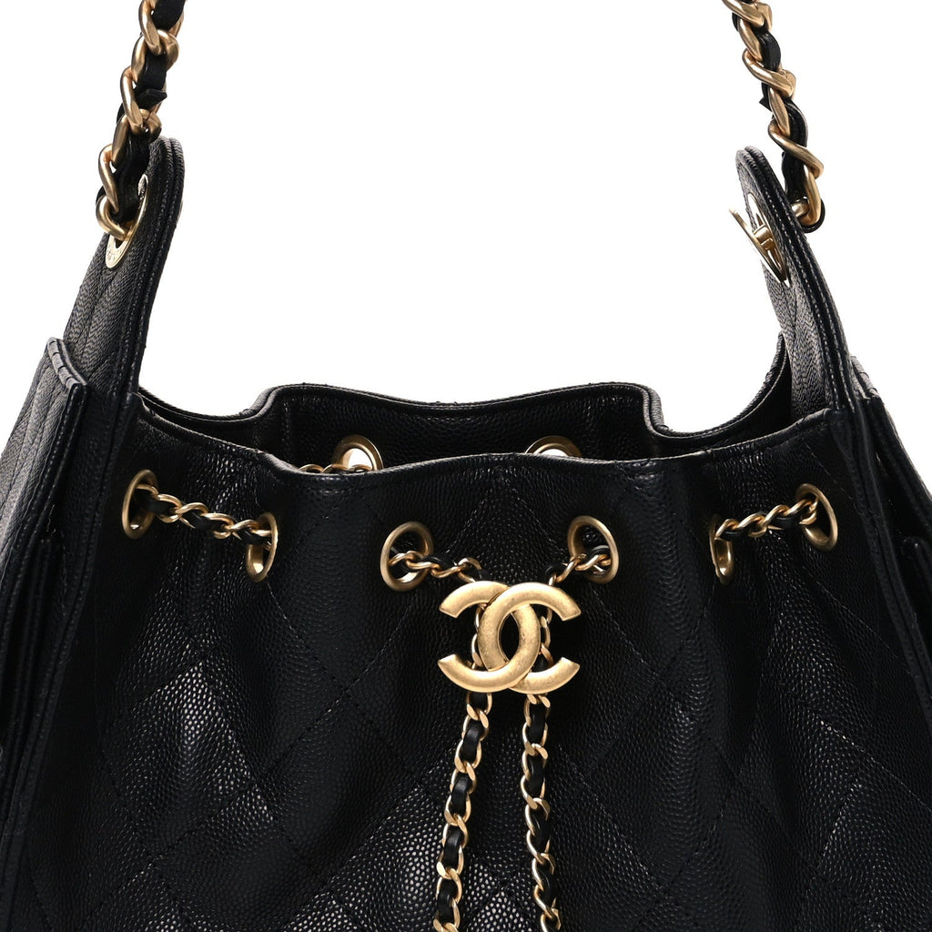Caviar Quilted Mini Chanel 25 Handbag Black Black