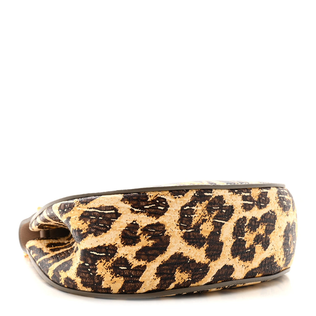 Calfskin Leopard Print Mini Drew Shoulder Bag