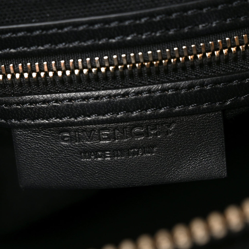 Calfskin Crocodile Embossed Small Antigona Black