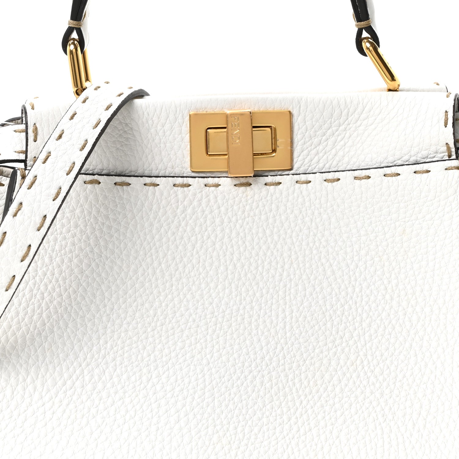 Cuoio Romano Selleria Mini Peekaboo Iconic Satchel White