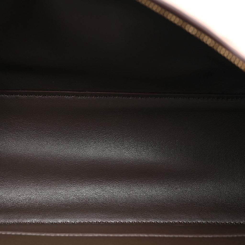 Suede Calfskin Small Souplissimo Maxi Flap Dark Brown