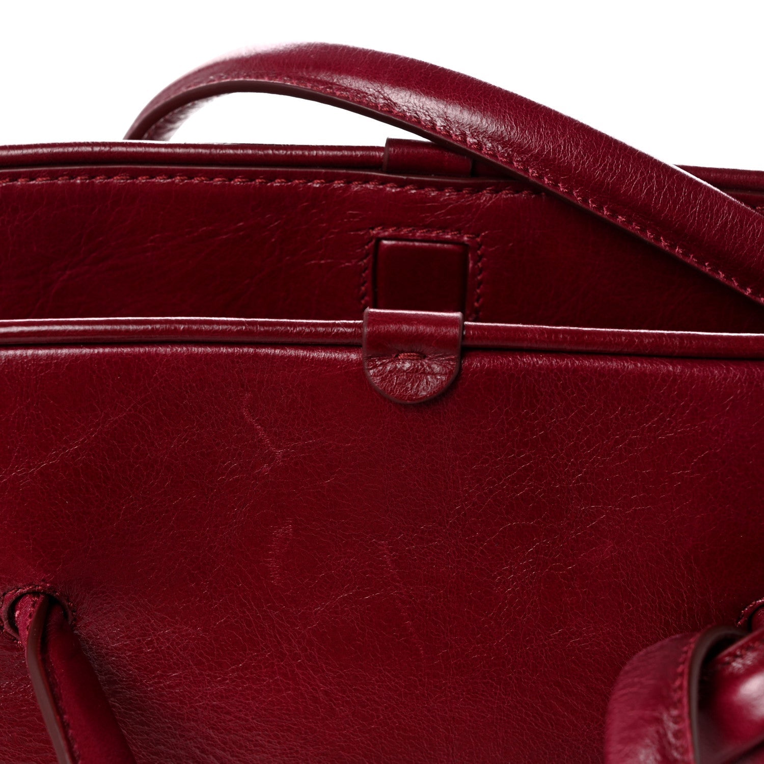 Shiny Vintage Calfskin Le Turismo Soft Bowling Bag Burgundy