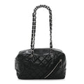 Aged Calfskin Quilted Cotton Club Bowler Black