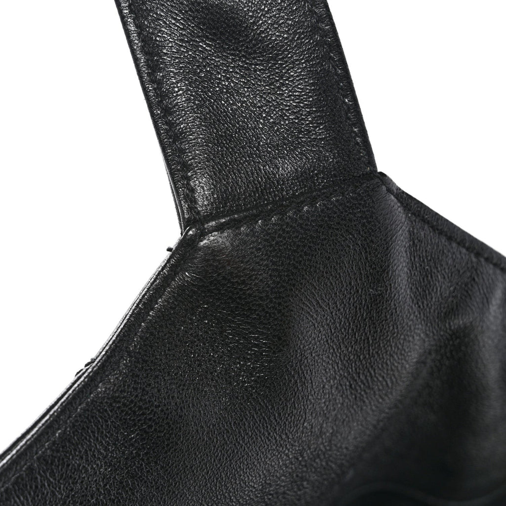 Lambskin Quilted Maxi Icare Shopping Tote Black