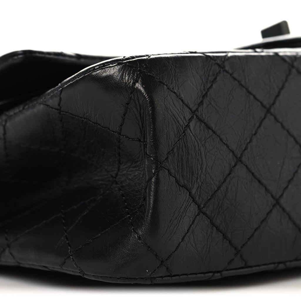 Aged Calfskin Quilted 2.55 Reissue 225 Flap So Black So Black