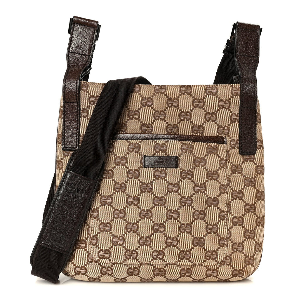 Monogram Flat Messenger Bag Dark Brown