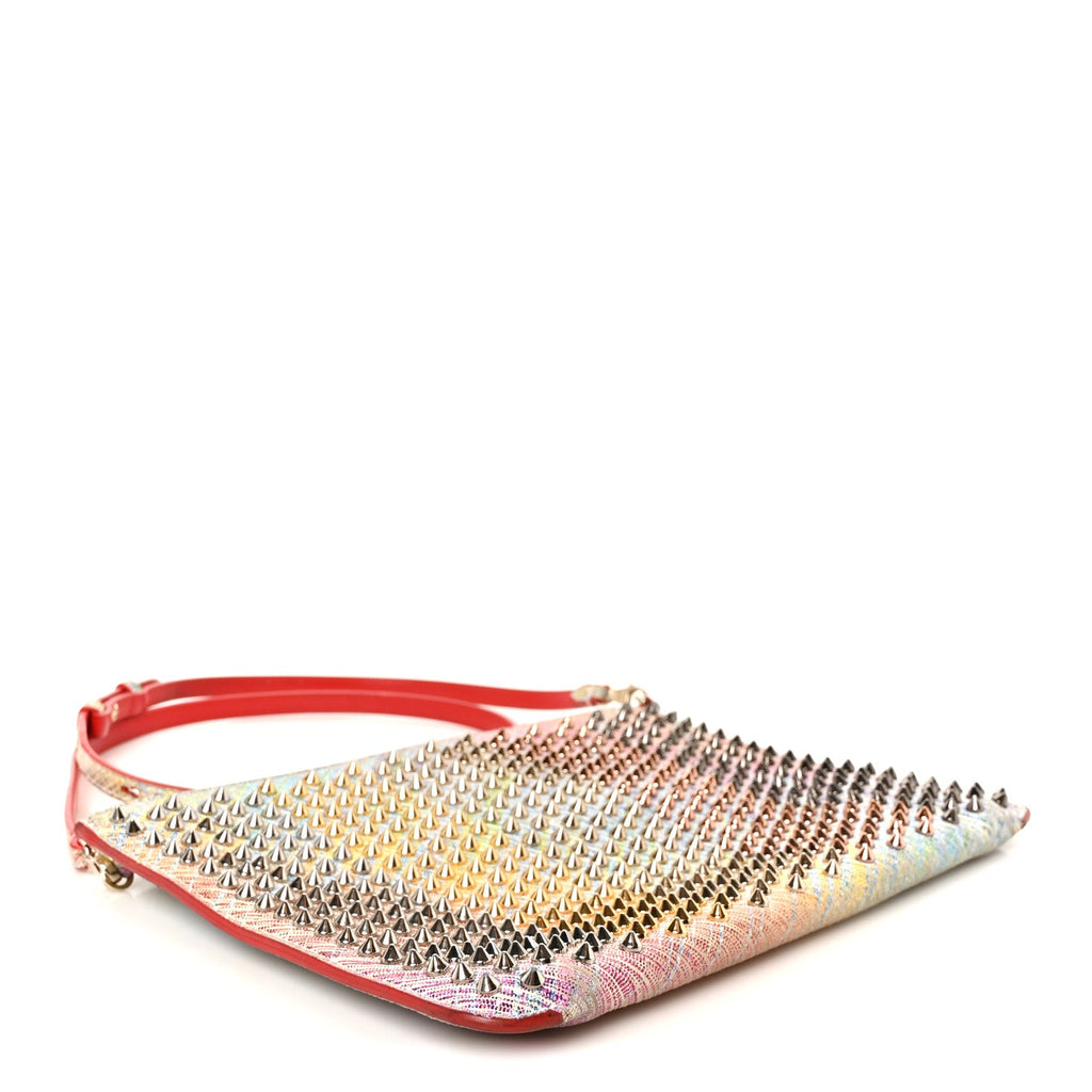 Metallic Suede Unicorn Studded Loubiclutch Multicolor