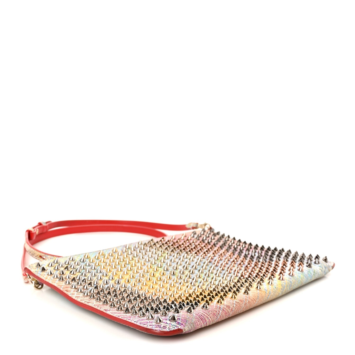 Metallic Suede Unicorn Studded Loubiclutch Multicolor