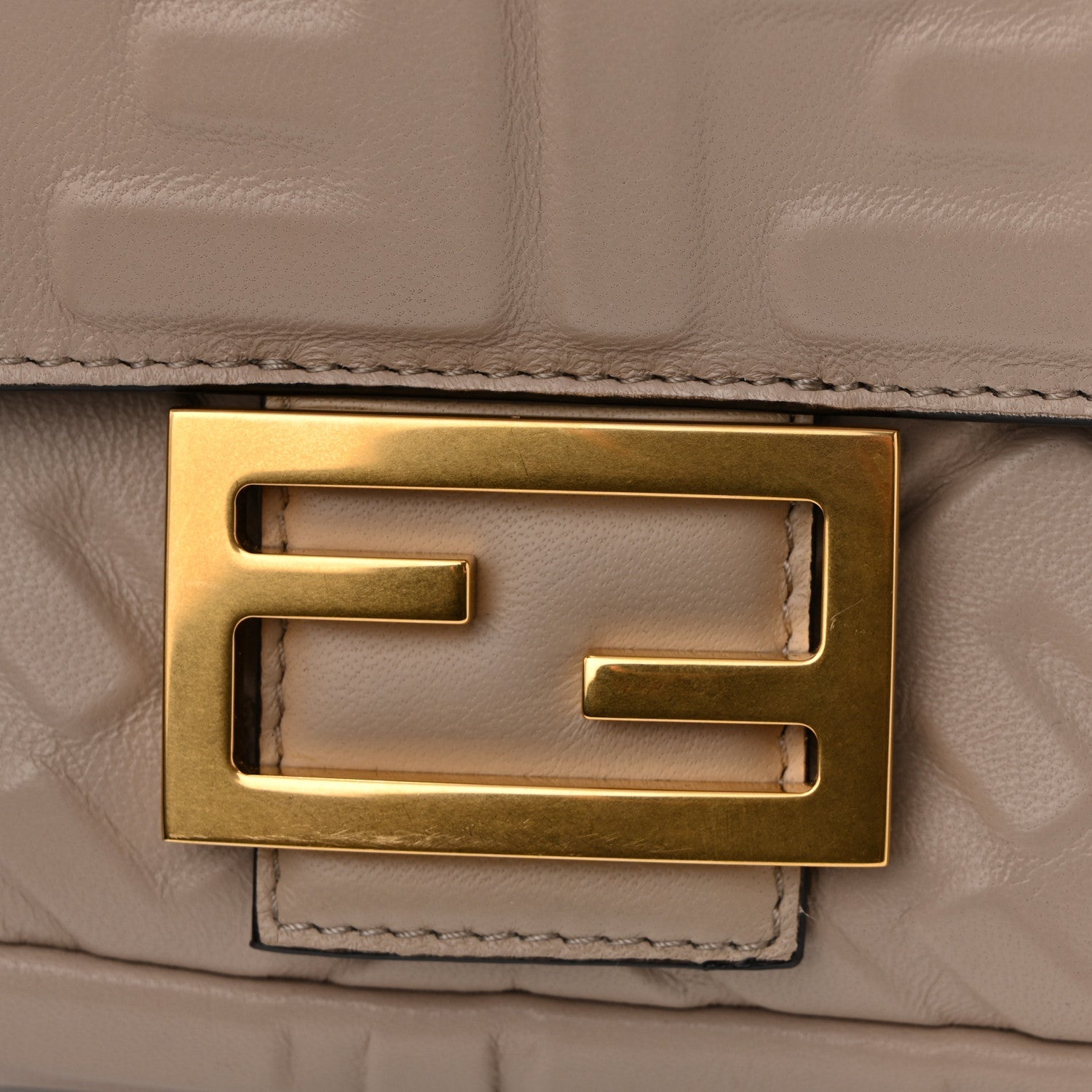 Nappa FF 1974 Embossed Baguette Camelia