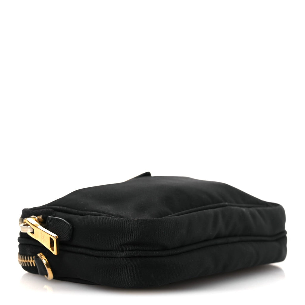 Nylon Saffiano Double Zip Camera Bag Black