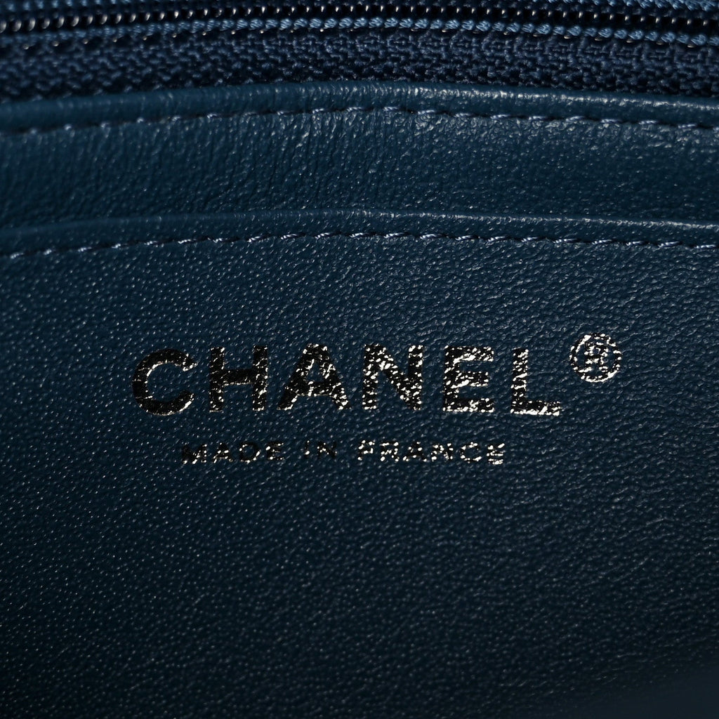 Lambskin Quilted Mini Rectangular Flap Blue