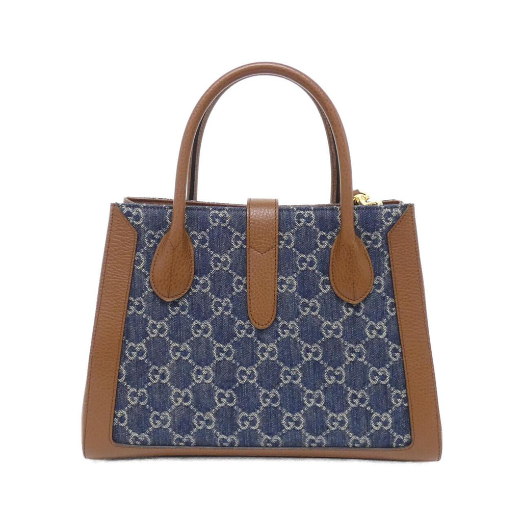 Gucci JACKIE 1961 GG Jacquard Denim Leather Shoulder Bag
