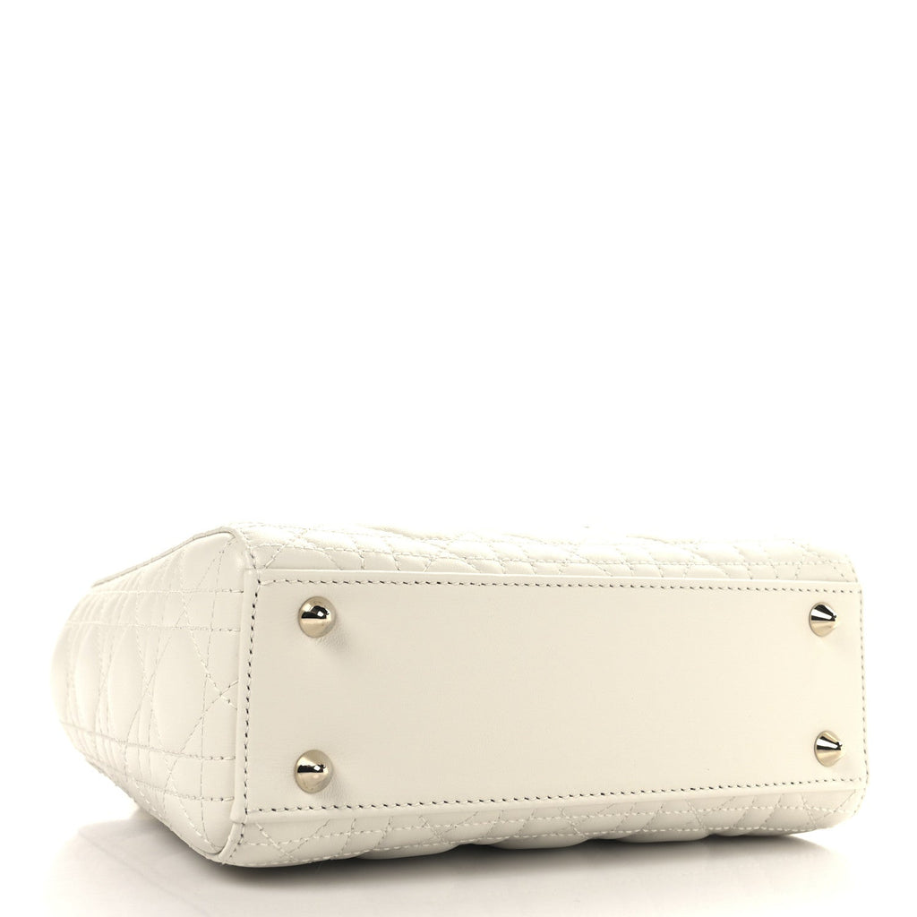Lambskin Cannage Small My ABCDior Lady Dior White