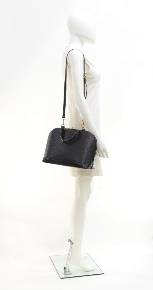 Louis Vuitto Alma PM Black Epi Leather with Shoulder Strap