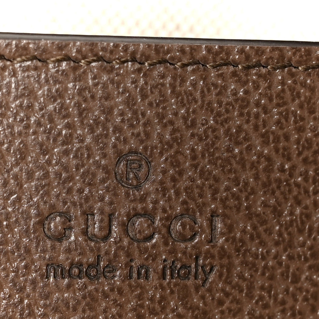GG Supreme Monogram Textured Dollar Calfskin Web Small Ophidia GG Handbag Beige Ebony New Acero
