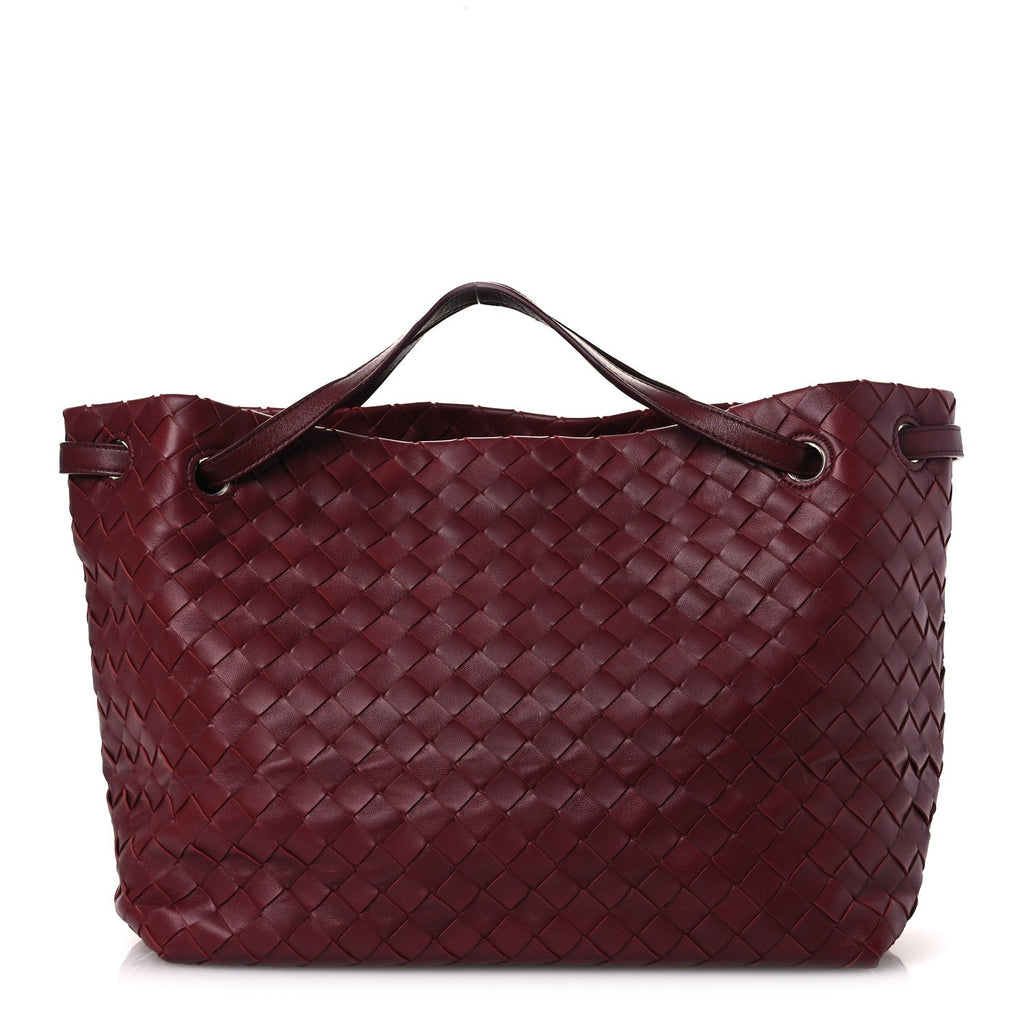 Nappa Intrecciato Medium Garda Bag Dark Red