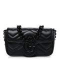 Calfskin Matelasse Monochrome GG Marmont Chain Belt Bag Black