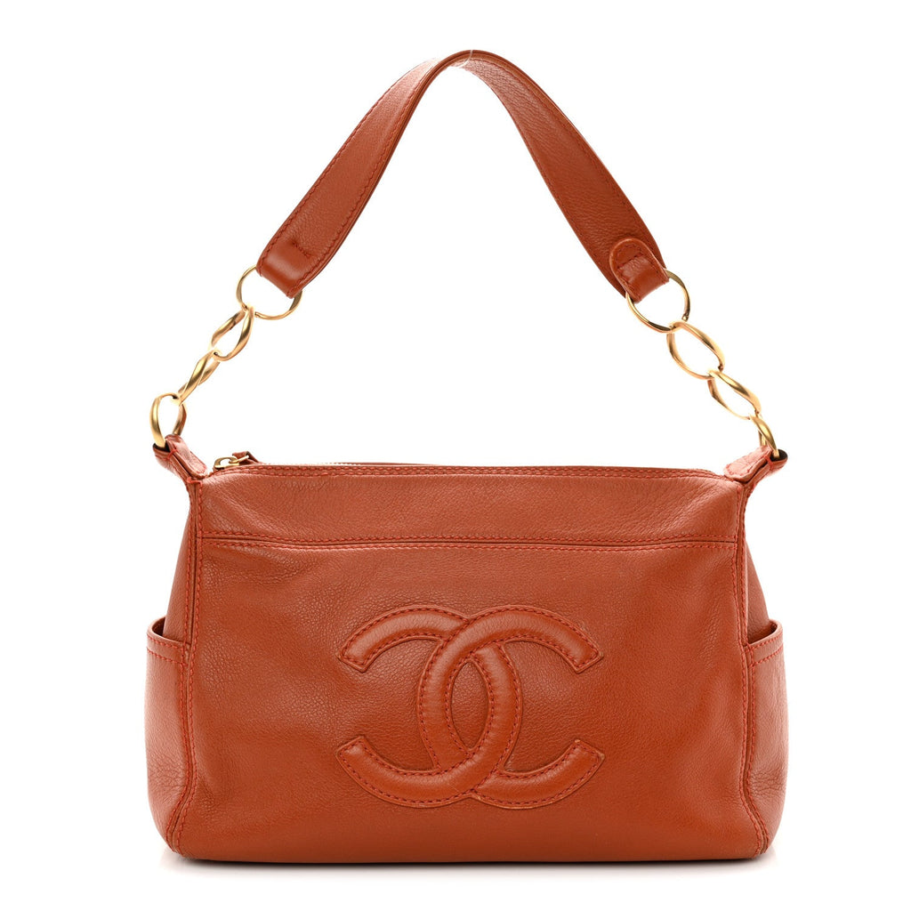 Calfskin Timeless CC Shoulder Bag Orange