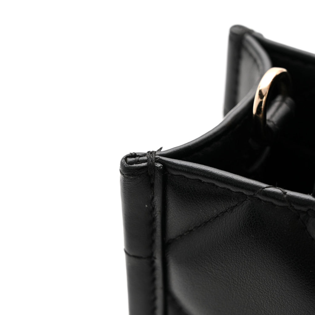 Calfskin Macrocannage Mini Book Tote Black