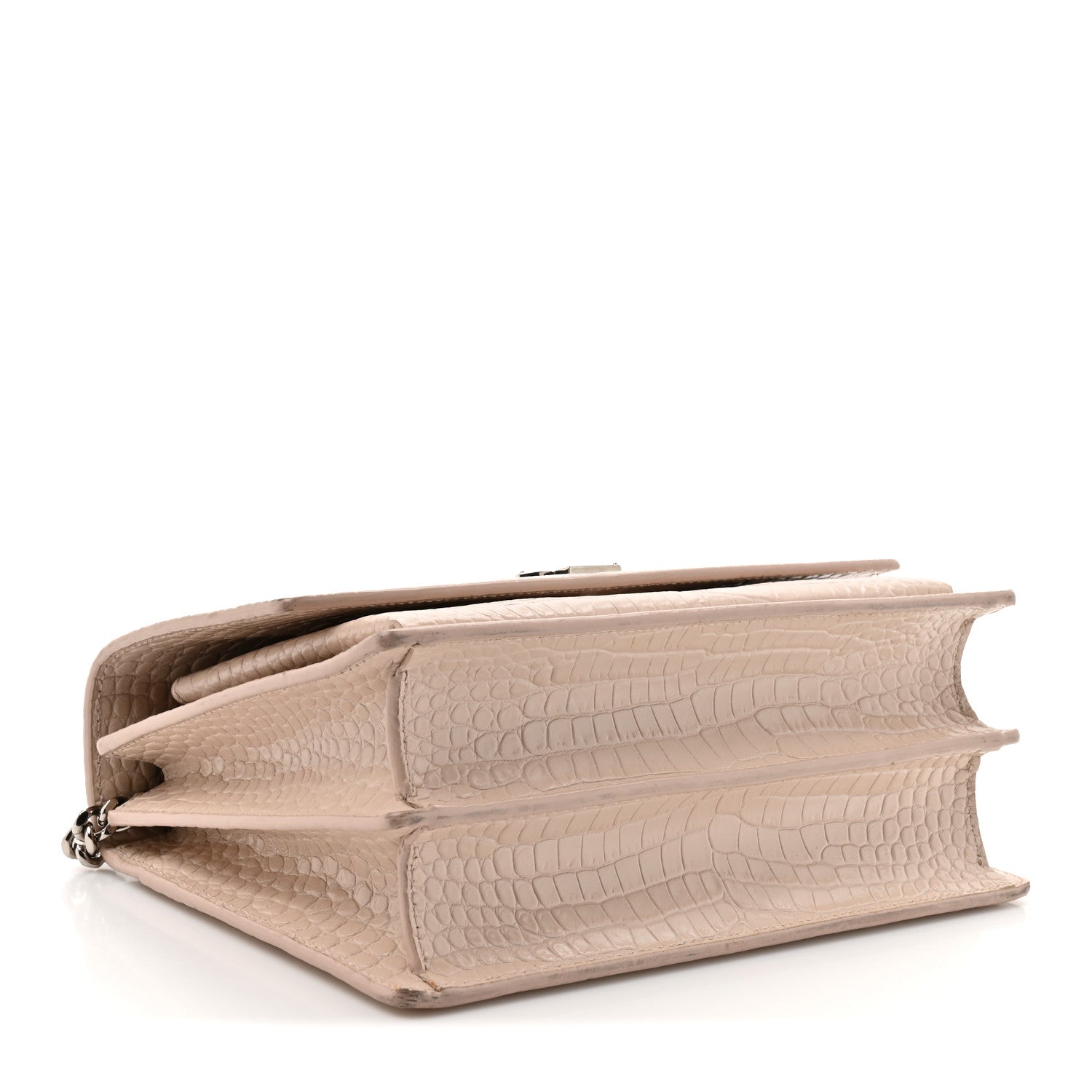 Calfskin Crocodile Embossed Medium Monogram Sunset Rose Antic