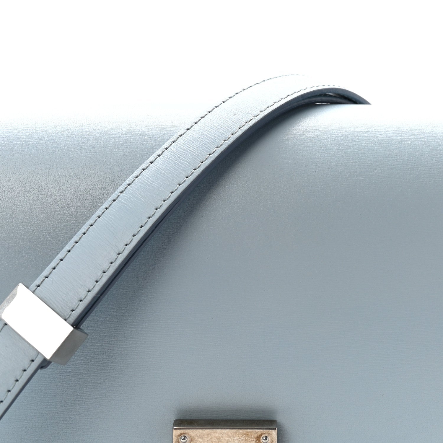 Box Calfskin Medium Classic Box Flap Bag Pale Blue